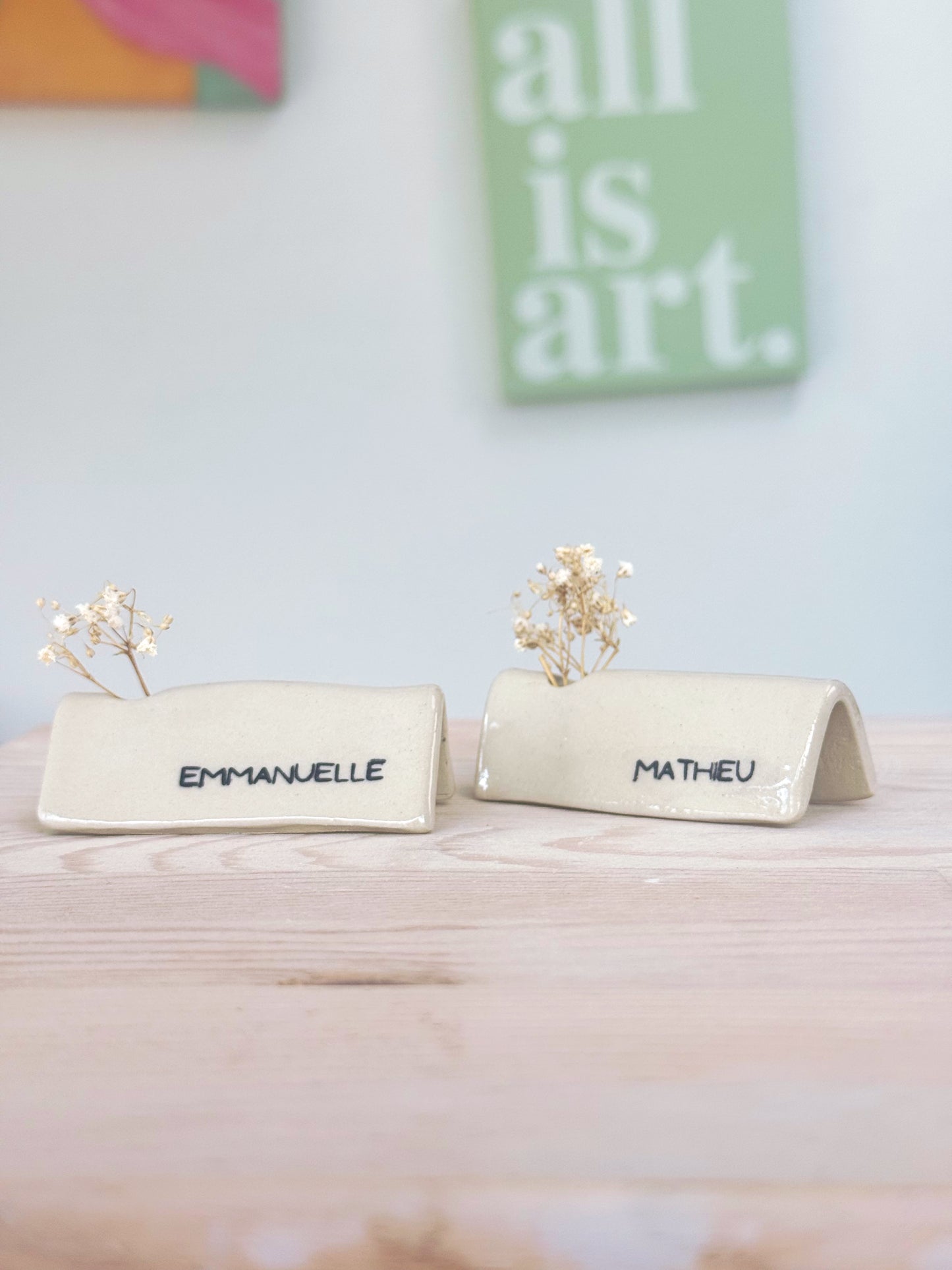 Marque-place personnalisé en céramique