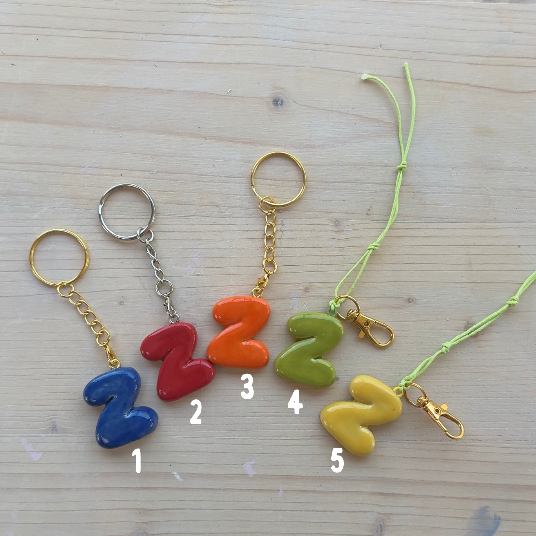 Porte-clés initiale de couleur