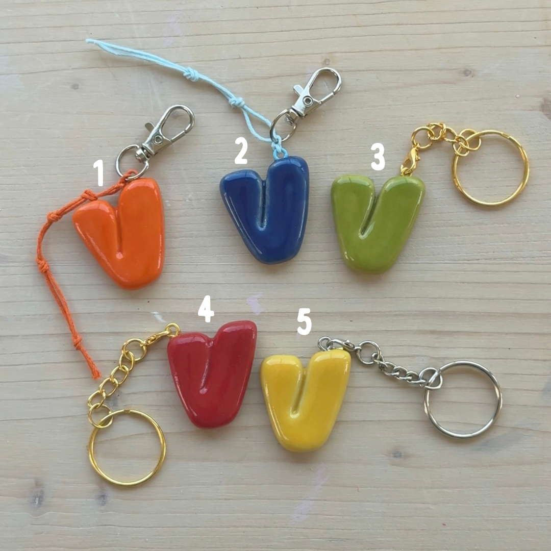 Porte-clés initiale de couleur
